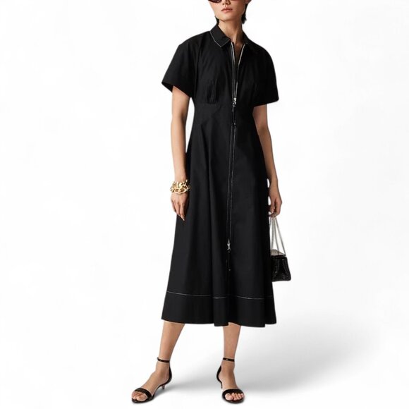 J. CrewZip-up shirtdress in cotton poplin Size 8